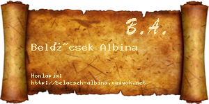 Belácsek Albina névjegykártya